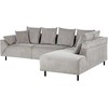 Beliani 4 vietų kampinė sofa LUNNER, veliūras, šviesiai pilka, kairinė