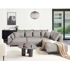 Beliani 4 vietų kampinė sofa LUNNER, veliūras, šviesiai pilka, kairinė