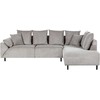 Beliani 4 vietų kampinė sofa LUNNER, veliūras, šviesiai pilka, kairinė