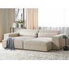 Beliani Modulinė 3 vietų kampinė sofa HELLNAR su ottomane, veliūrinė, šviesiai smėlio spalvos, dešininė