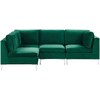Beliani Modulinė sofa EVJA skirta 4 asmenims, dešininė, žalia, veliūrinė