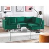 Beliani Modulinė sofa EVJA 4 asmenims, kairinė, žalia, veliūras