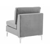 Beliani 4 vietų modulinė sofa EVJA, dešininė, pilka, veliūrinė, su otomane