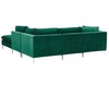 Beliani 4 vietų modulinė kampinė sofa EVJA kairinė, žalias veliūras su otomanu