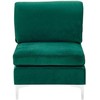 Beliani 4 vietų modulinė sofa EVJA, dešininė, žalia veliūrinė, su otomane