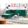 Beliani 4 vietų modulinė sofa EVJA, dešininė, žalia veliūrinė, su otomane