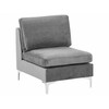 Beliani 4 vietų modulinė sofa EVJA, kairinė, pilkas veliūras su otomane