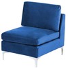 Beliani EVJA modulinė kampinė sofa 5 asmenims, tamsiai mėlyno veliūro, kairinė
