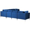 Beliani EVJA modulinė kampinė sofa 6 asmenims, tamsiai mėlyna veliūrinė, kairinė