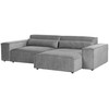 Beliani Trijų vietų modulinė sofa HELLNAR kairinė pilka