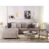 Beliani 5-vietė kampinė sofa OSLO, smėlio spalvos, su pufu, dešininė