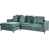 Beliani 4 vietų kampinė sofa OSLO, veliūrinė, žydra, dešininė
