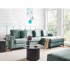 Beliani Kampinė sofa OSLO, 4 vietų, veliūrinė, lazūros mėlyna, kairinė