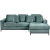 Beliani Kampinė sofa OSLO, 4 vietų, veliūrinė, lazūros mėlyna, kairinė