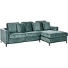 Beliani Kampinė sofa OSLO, 4 vietų, veliūrinė, lazūros mėlyna, kairinė