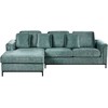 Beliani 4 vietų kampinė sofa OSLO, veliūrinė, žydra, dešininė