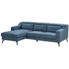 Beliani L formos sofa GLOSLI 4 asmenims, mėlynas šenilinis audinys, dešininė