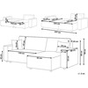 Sofa Beliani Išskleidžiamas kampas 3 asmenims ABACKA, velvetinis, žalias, su daiktadėže, kairinis