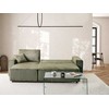 Beliani Išskleidžiamas trijų vietų kampinė sofa ABACKA, velvetinis, žalias, su daiktadėže, dešininė