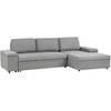 Sofa Beliani Išskleidžiamas kampas HRISEY, 3 vietų, sintetinis linas, pilkas su daiktadėže, kairinis