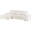 Beliani Išskleidžiama 3 vietų kampinė sofa HRISEY Boucle balta su daiktadėže, dešininė