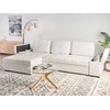 Beliani Išskleidžiama 3 vietų kampinė sofa HRISEY Boucle balta su daiktadėže, dešininė