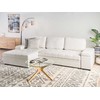 Beliani Išskleidžiama 3 vietų kampinė sofa HRISEY Boucle balta su daiktadėže, dešininė