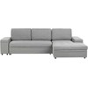 Sofa Beliani Išskleidžiamas kampas HRISEY, 3 vietų, sintetinis linas, pilkas su daiktadėže, kairinis