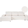 Beliani Išskleidžiama 3 vietų kampinė sofa HRISEY Boucle balta su daiktadėže, dešininė