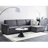 Beliani Išskleidžiama kampinė sofa ROMEDAL II tamsiai pilka kairinė