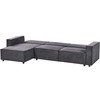Beliani Išskleidžiama 3 vietų kampinė sofa ROMEDAL II Grafito spalvos