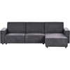 Beliani Išskleidžiama kampinė sofa ROMEDAL II tamsiai pilka kairinė