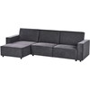Beliani Išskleidžiama 3 vietų kampinė sofa ROMEDAL II Grafito spalvos