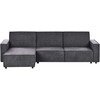 Beliani Išskleidžiama 3 vietų kampinė sofa ROMEDAL II Grafito spalvos