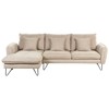 Beliani Trivietė kampinė sofa SERSAN šenilo audinio, smėlio spalvos, dešininė