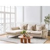 Beliani Trivietė kampinė sofa SERSAN šenilo audinio, smėlio spalvos, dešininė