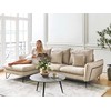 Beliani Trivietė kampinė sofa SERSAN šenilo audinio, smėlio spalvos, dešininė
