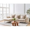 Beliani Trivietė kampinė sofa SERSAN šenilo audinio, smėlio spalvos, dešininė