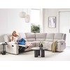 Beliani Kampinė sofa ROKKE su rankine relaksacijos funkcija, 5 vietos, šviesi smėlio spalva, kairinė