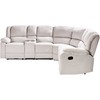 Beliani Kampinė sofa ROKKE su rankine relaksacijos funkcija, 5 vietos, šviesi smėlio spalva, kairinė