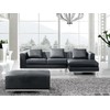 Sofa Beliani Kampas 5 asmenims OSLO, natūrali oda, juodas su otomane, kairinis