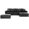 Sofa Beliani Kampas 5 asmenims OSLO, natūrali oda, juodas su otomane, kairinis