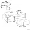 Beliani 5-vietė kampinė sofa OSLO, smėlio spalvos, su pufu, dešininė