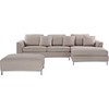 Beliani 5-vietė kampinė sofa OSLO, smėlio spalvos, su pufu, dešininė