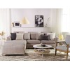 Beliani 5-vietė kampinė sofa OSLO, smėlio spalvos, su pufu, dešininė