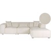 Beliani 3 vietų kampinė sofa DOLVA, velvetas, kreminė balta, kairinė