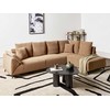 Beliani 4 vietų kampinė sofa LUNNER, velvetas, ruda, kairinė