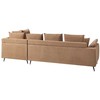 Beliani 4 vietų kampinė sofa LUNNER, velvetas, ruda, kairinė