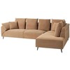 Beliani 4 vietų kampinė sofa LUNNER, velvetas, ruda, kairinė