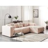 Beliani 3-vietė kampinė sofa DOLVA, velvetas, smėlio spalvos, kairinė